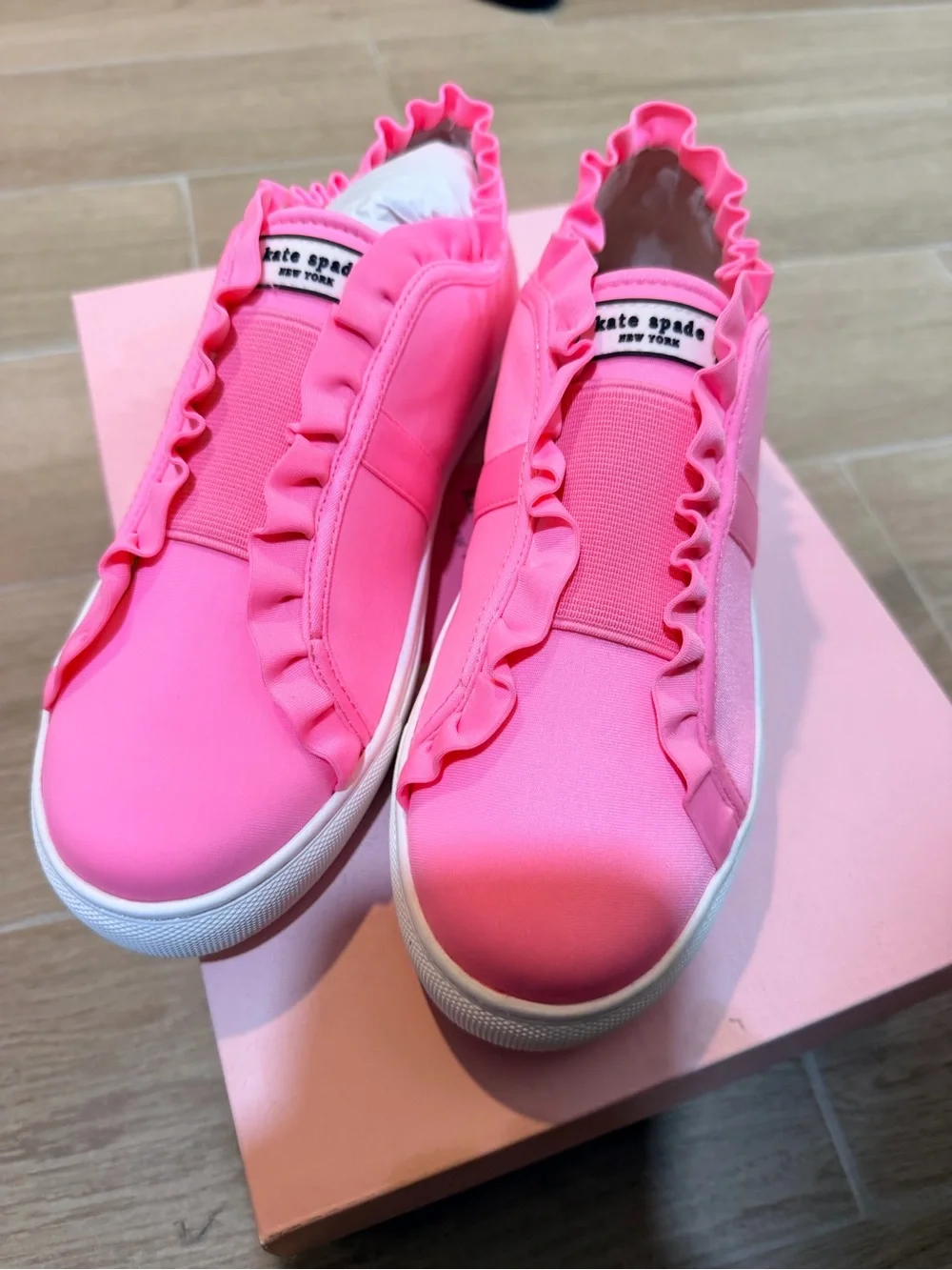 Brand new Kate Spade New York “Lance” Ruffle Slip-On Sneakers